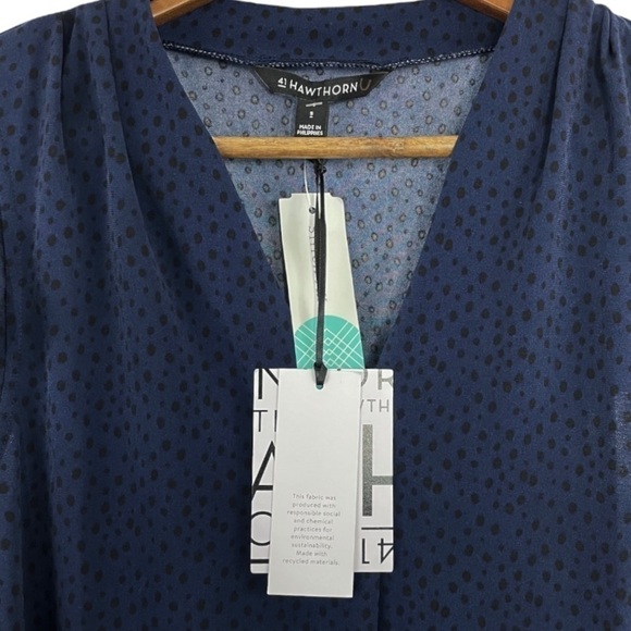 41 Hawthorn Stitch Fix Gabriella V-Neck Flutter Sleeve Top Navy NWT - Picture 7 of 10